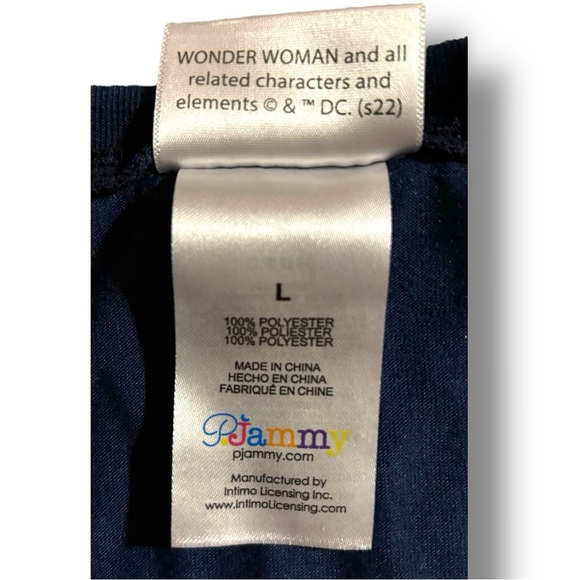 Wonder Woman Circle Logo Raglan Night Gown Shirt Sz L - Picture 7 of 7